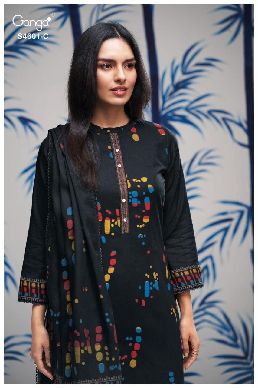 Fariqa 4601 Ganga Cotton Jacquard Pant Style Suits Wholesale Price