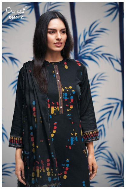 Fariqa 4601 Ganga Cotton Jacquard Pant Style Suits Wholesale Price