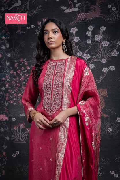 Faris Naariti Pure Silk Pant Style Suits Supplier India