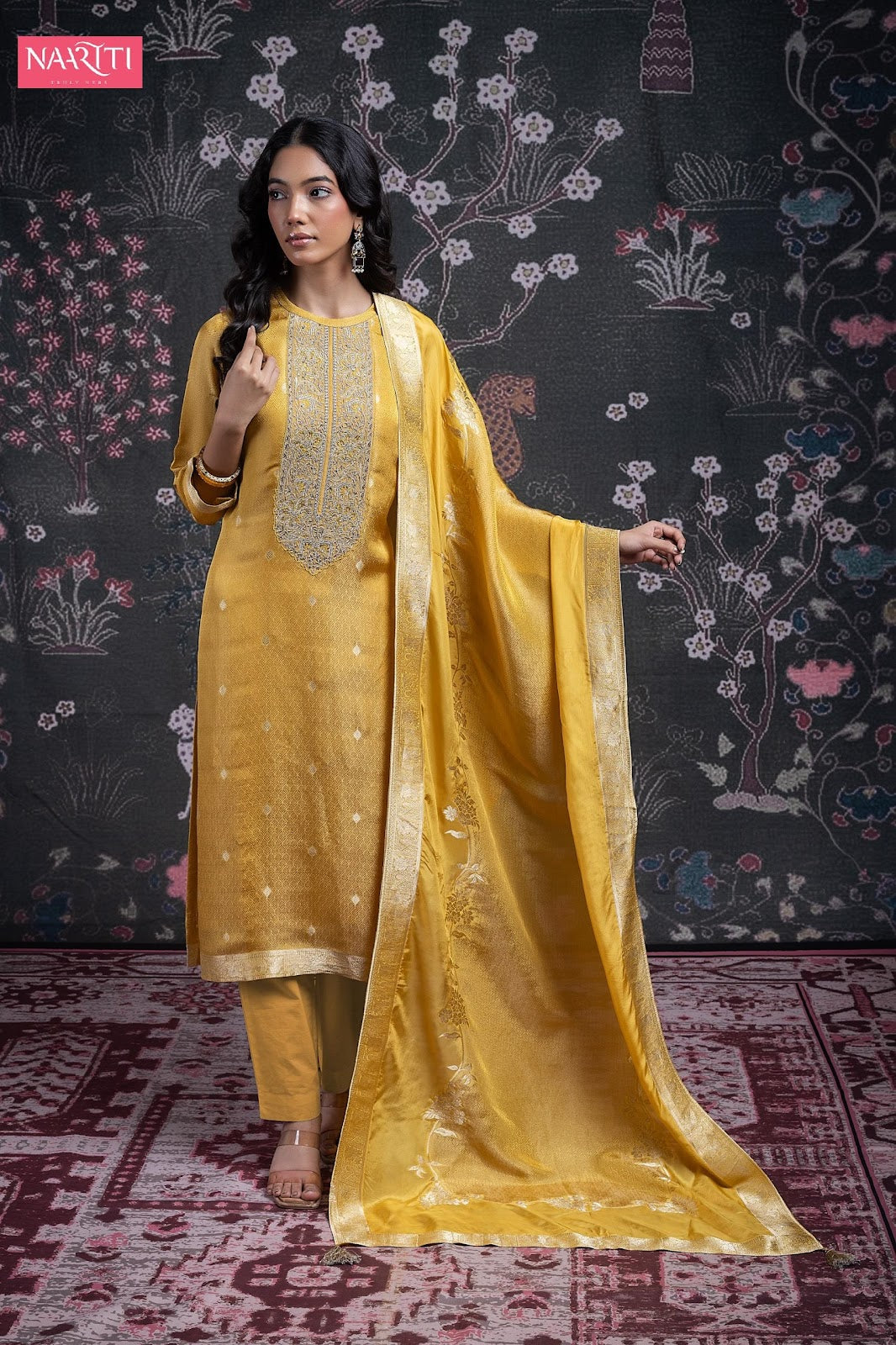 Faris Naariti Pure Silk Pant Style Suits Supplier India