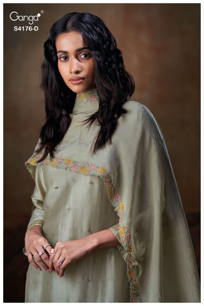 Farisha 4176 Ganga Premium Bemberg Plazzo Style Suits Manufacturer Gujarat