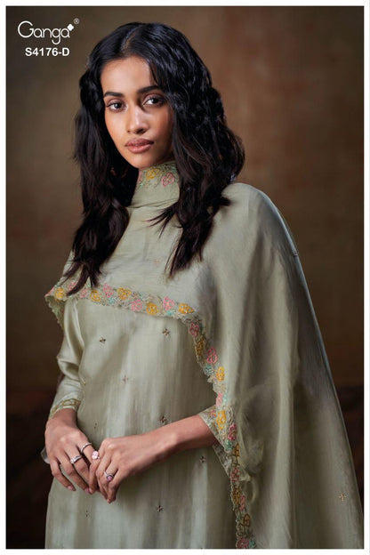 Farisha 4176 Ganga Premium Bemberg Plazzo Style Suits Manufacturer Gujarat