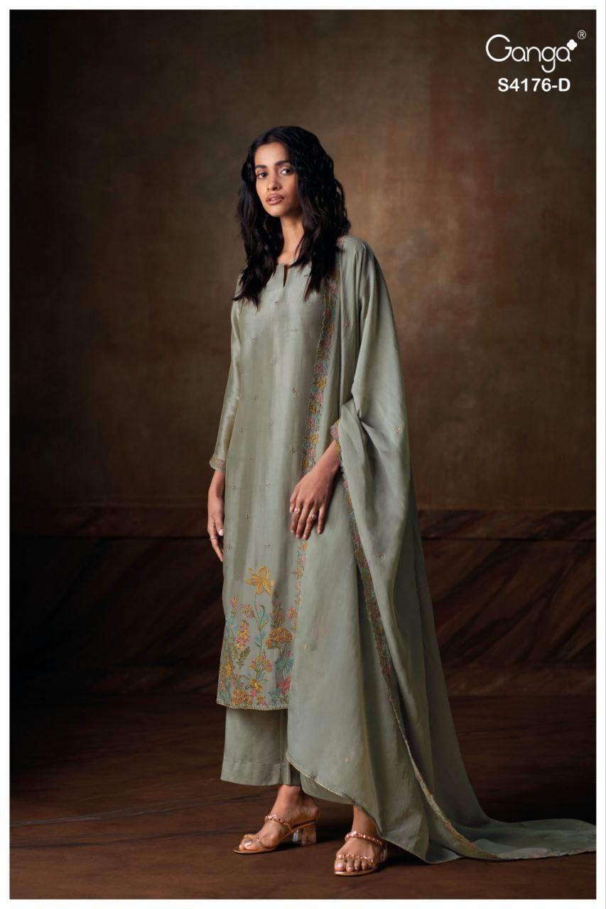 Farisha 4176 Ganga Premium Bemberg Plazzo Style Suits Manufacturer Gujarat