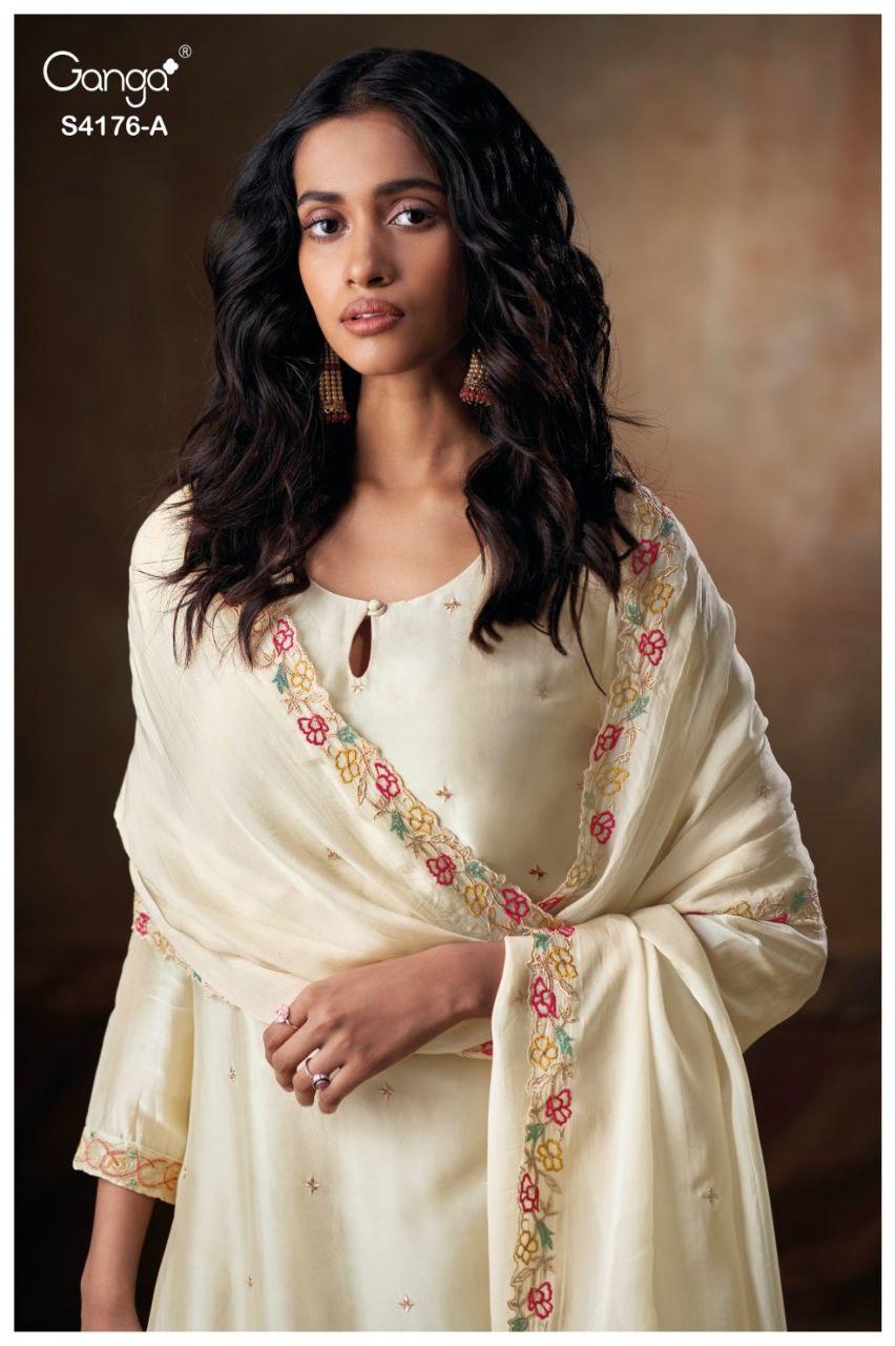 Farisha 4176 Ganga Premium Bemberg Plazzo Style Suits Manufacturer Gujarat