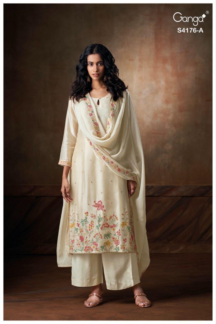 Farisha 4176 Ganga Premium Bemberg Plazzo Style Suits Manufacturer Gujarat