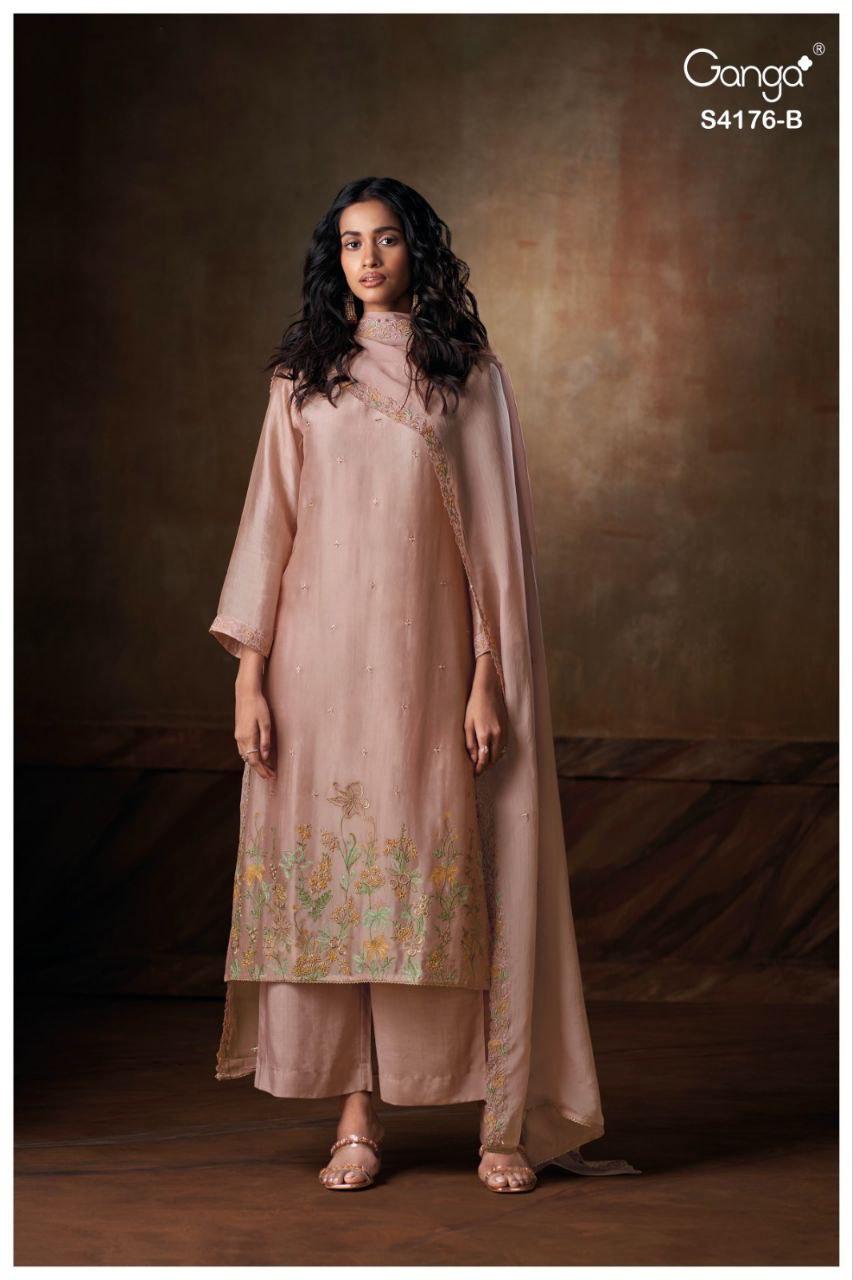 Farisha 4176 Ganga Premium Bemberg Plazzo Style Suits Manufacturer Gujarat