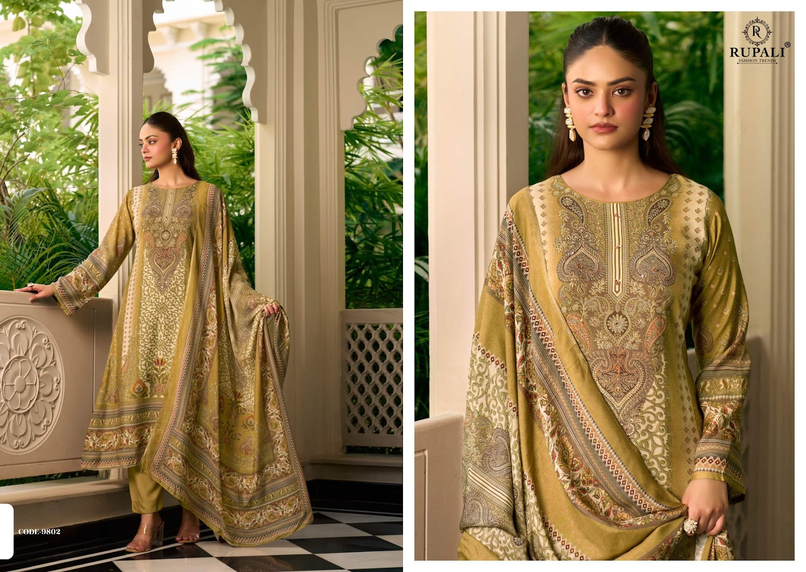 Farishta Rupali Viscose Muslin Pant Style Suits Exporter Gujarat