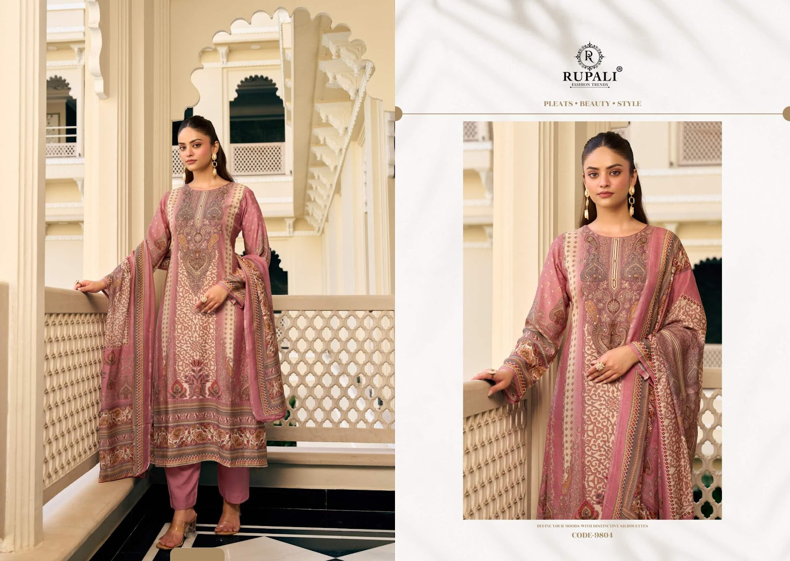 Farishta Rupali Viscose Muslin Pant Style Suits Exporter Gujarat