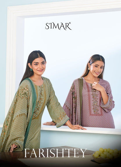 Farishtey Simar Pure Viscose Muslin Pant Style Suits Wholesaler Gujarat