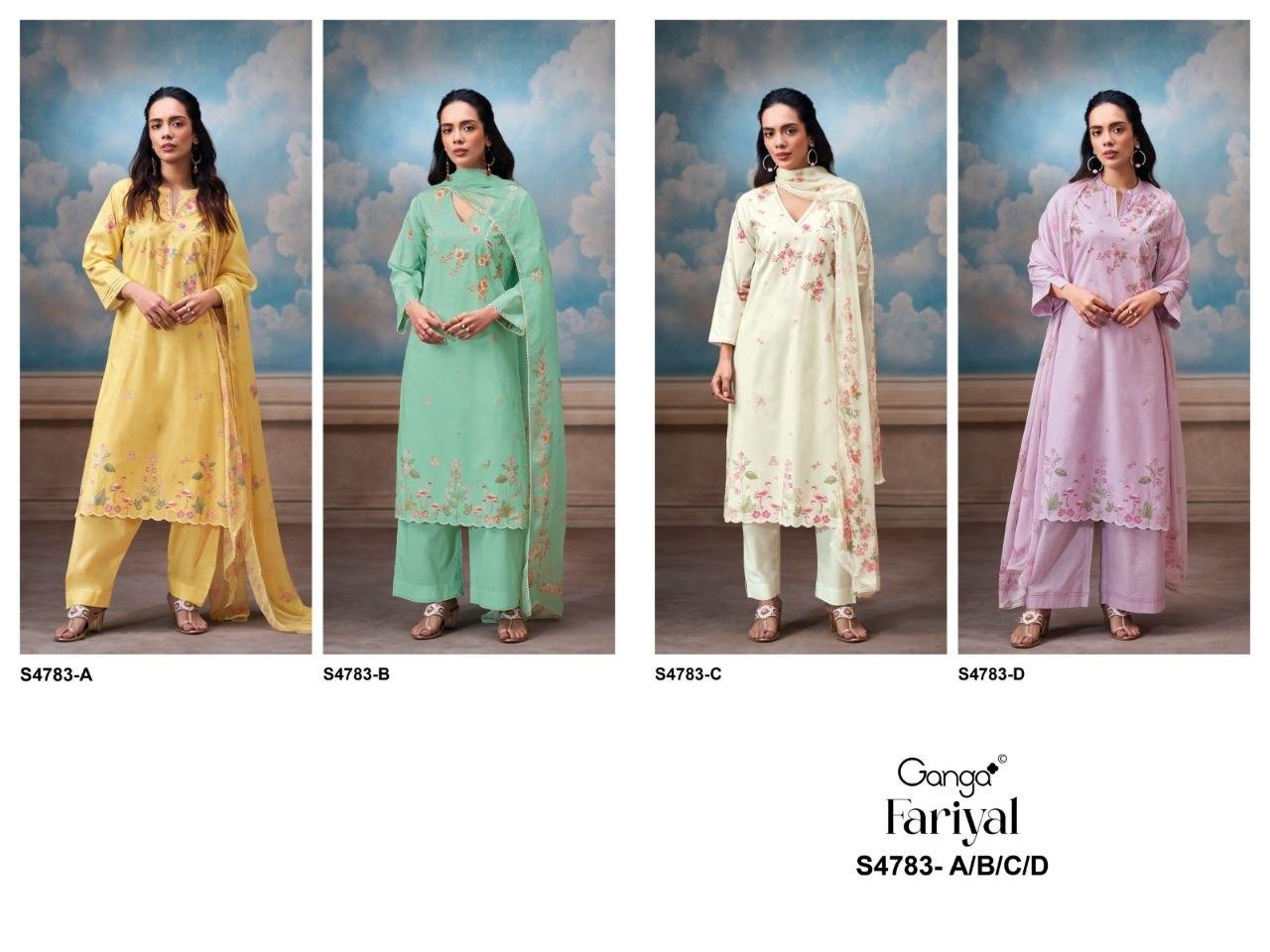 Fariyal 4783 Ganga Cotton Pant Style Suits Manufacturer Gujarat