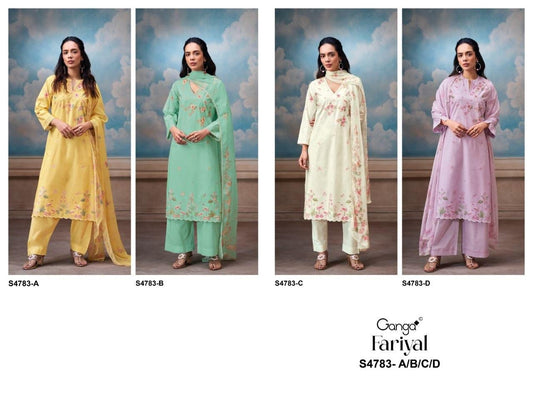 Fariyal 4783 Ganga Cotton Pant Style Suits Manufacturer Gujarat