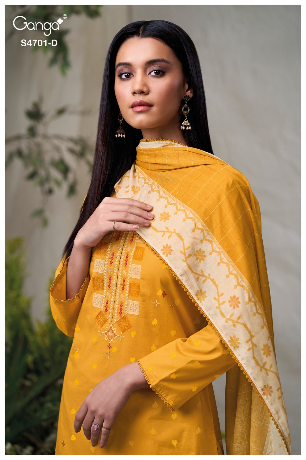 Fariyra 4701 Ganga Cotton Jacquard Pant Style Suits Manufacturer Ahmedabad
