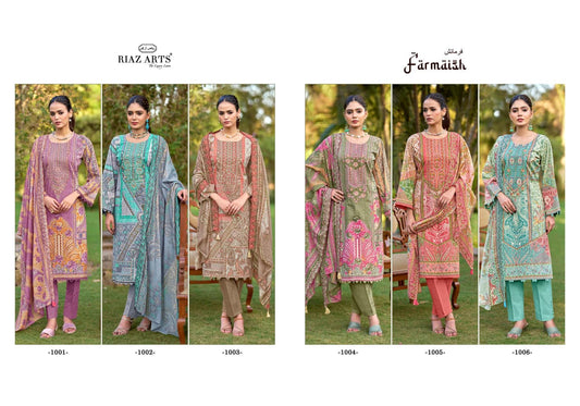 Farmaish 0105 Riaz Art Cambric Lawn Karachi Salwar Suits Exporter Gujarat