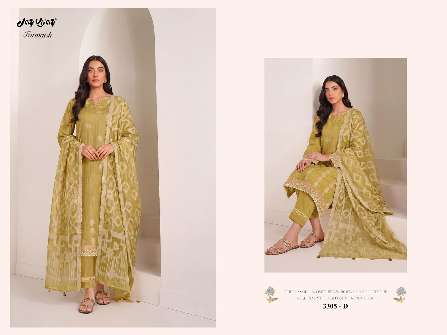 Farmaish 3305 Jay Vijay Mal Chanderi Pant Style Suits Manufacturer