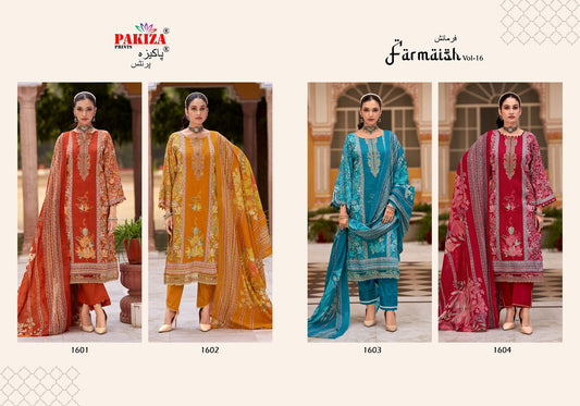 Farmaish Vol 13 To 16 Pakiza Prints Jam Satin Karachi Salwar Suits Exporter Ahmedabad