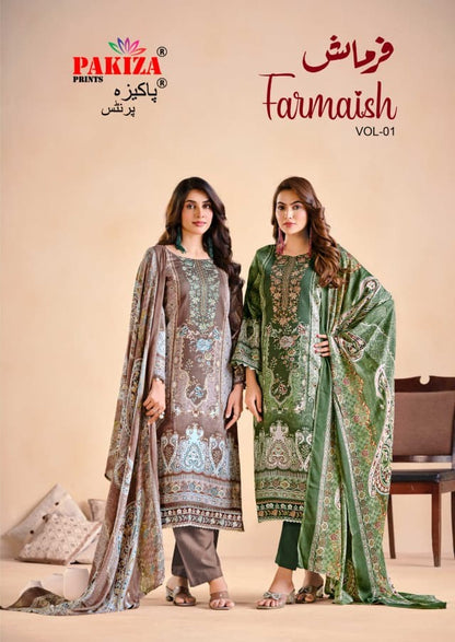 Farmaish Vol 1 Pakiza Prints Jam Satin Karachi Salwar Suits Exporter Gujarat