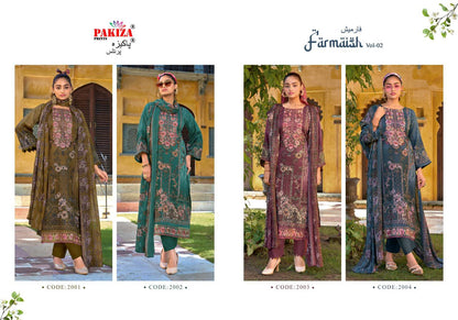 Farmaish Vol 2 Pakiza Prints Jam Satin Karachi Salwar Suits Wholesaler Gujarat