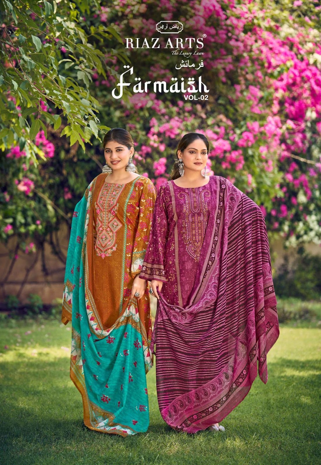 Farmaish Vol 2 Riaz Art Cotton Cambric Karachi Salwar Suits Exporter Ahmedabad