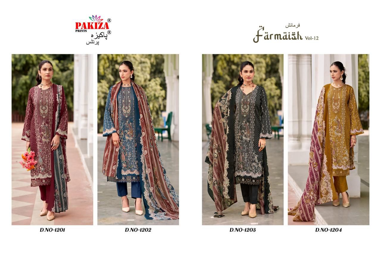Farmaish Vol 9 To 12 Pakiza Prints Jam Satin Karachi Salwar Suits Manufacturer