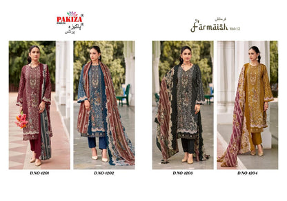 Farmaish Vol 9 To 12 Pakiza Prints Jam Satin Karachi Salwar Suits Manufacturer