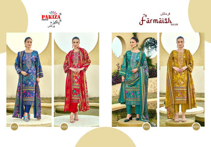 Farmaish Vol 9 To 12 Pakiza Prints Jam Satin Karachi Salwar Suits Manufacturer