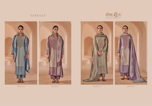 Farnaaz Omtex Jacquard Pant Style Suits Exporter India