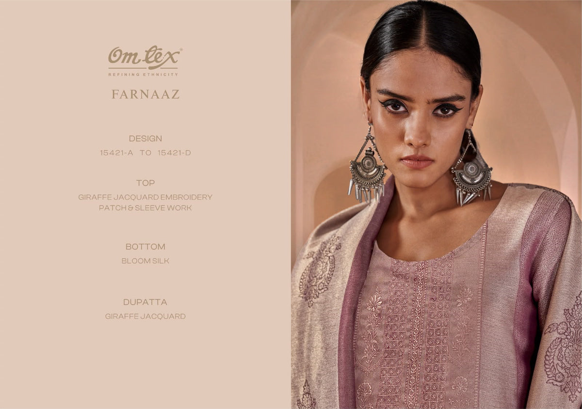 Farnaaz Omtex Jacquard Pant Style Suits Exporter India
