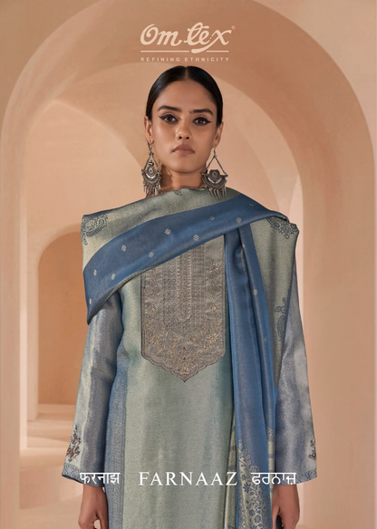 Farnaaz Omtex Jacquard Pant Style Suits Exporter India