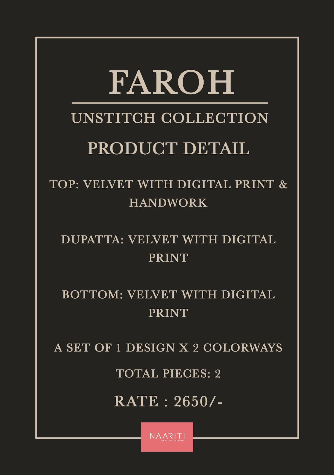 Faroh Naariti Velvet Suits Exporter Gujarat