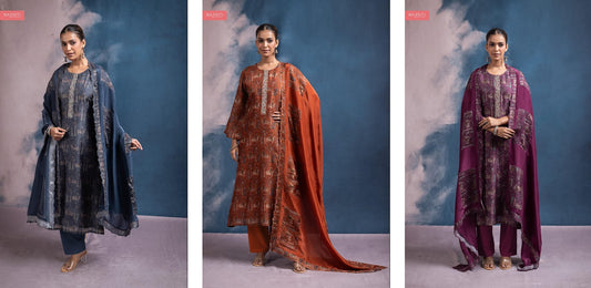 Farooz Naariti Raw Silk Pant Style Suits Supplier Ahmedabad