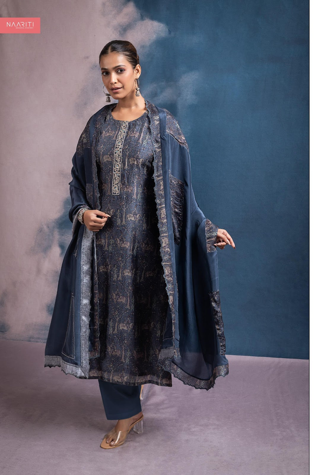 Farooz Naariti Raw Silk Pant Style Suits Supplier Ahmedabad