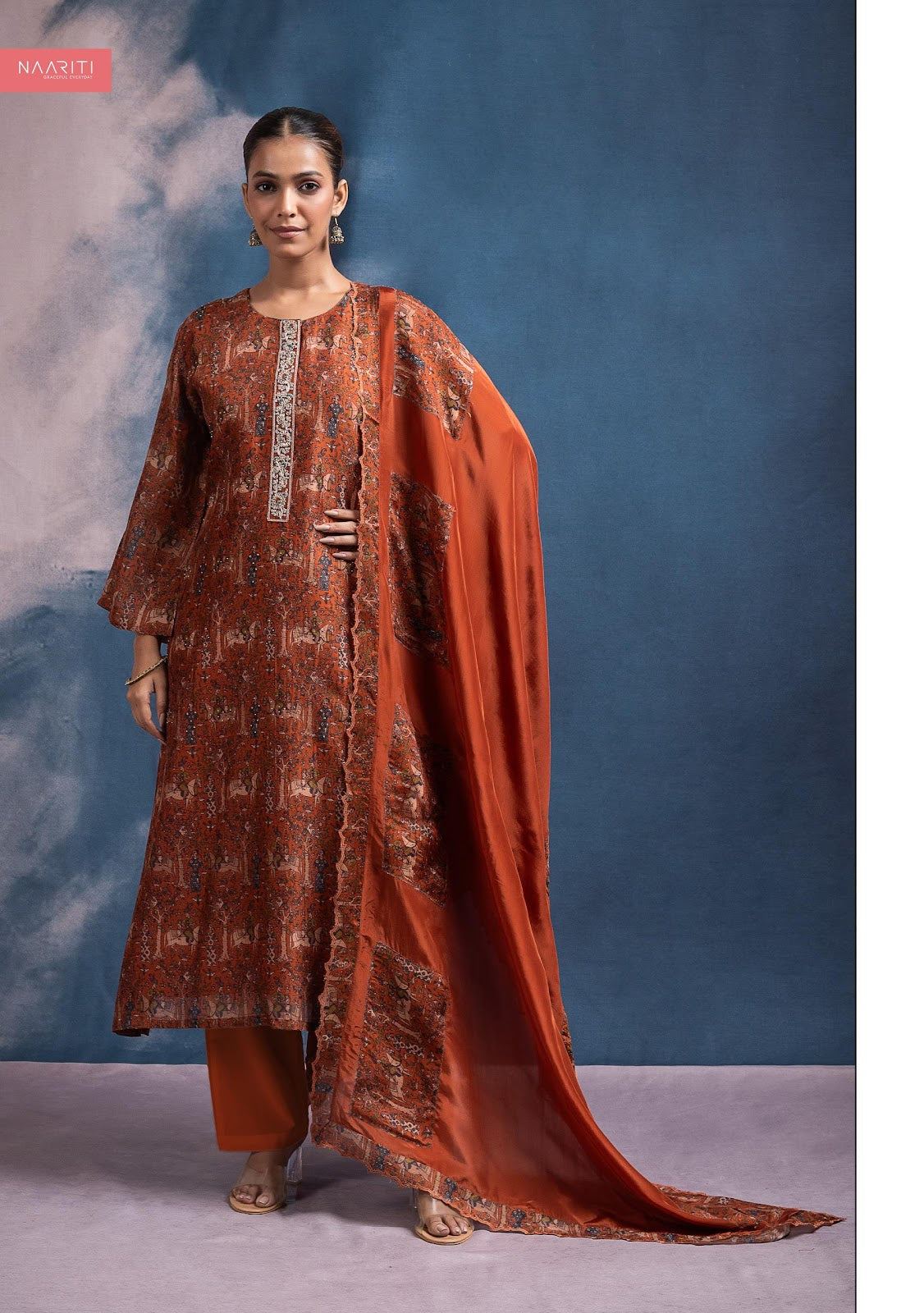 Farooz Naariti Raw Silk Pant Style Suits Supplier Ahmedabad