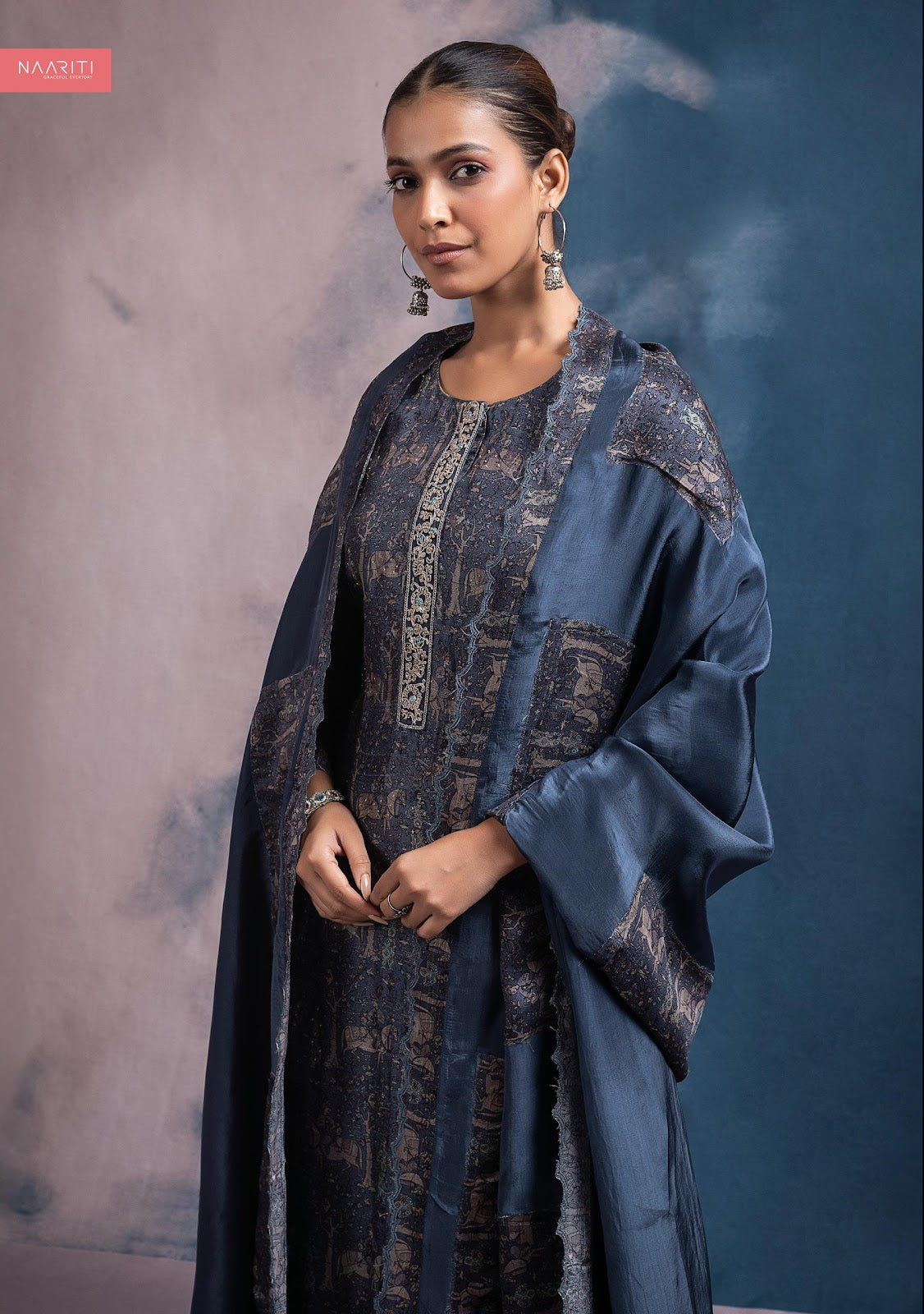 Farooz Naariti Raw Silk Pant Style Suits Supplier Ahmedabad