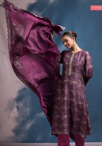 Farooz Naariti Raw Silk Pant Style Suits Supplier Ahmedabad
