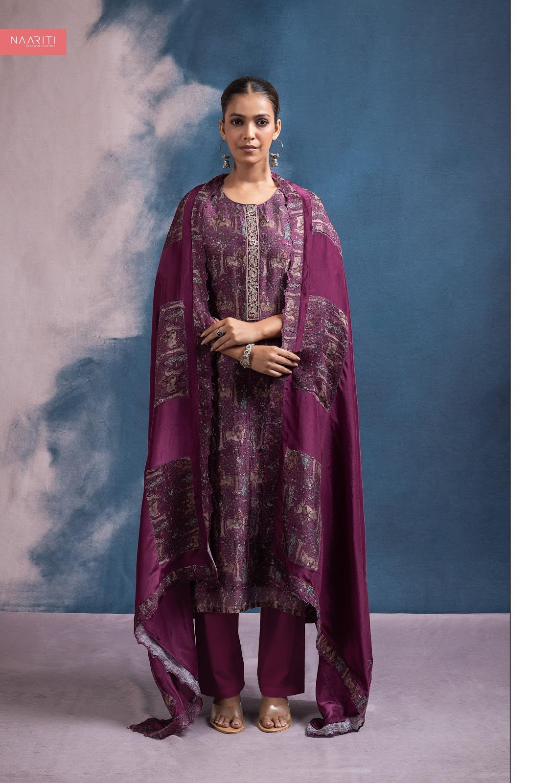 Farooz Naariti Raw Silk Pant Style Suits Supplier Ahmedabad