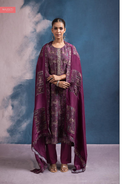 Farooz Naariti Raw Silk Pant Style Suits Supplier Ahmedabad