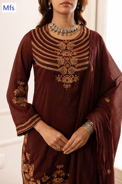 Farshi 121026 Mfs Chanderi Readymade Suits Manufacturer Ahmedabad