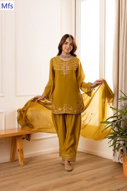 Farshi 121026 Mfs Chanderi Readymade Suits Manufacturer Ahmedabad