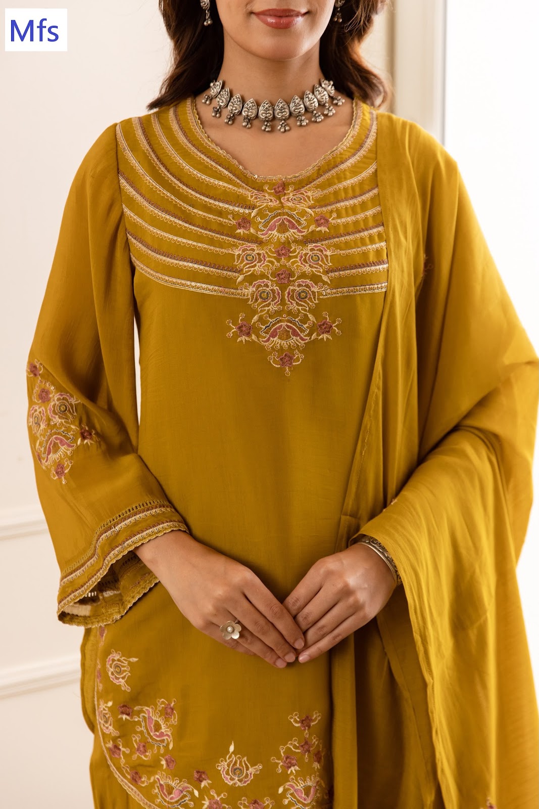 Farshi 121026 Mfs Chanderi Readymade Suits Manufacturer Ahmedabad
