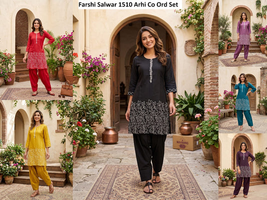 Farshi Salwar 1510 Arhi Chanderi Co Ord Set Wholesale