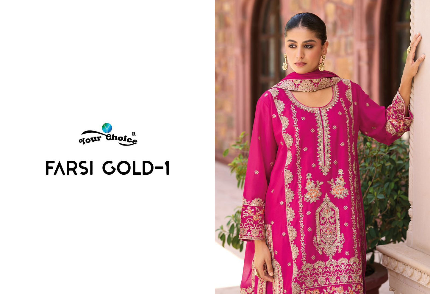 Farsi Gold 1 Your Choice Chinon Pakistani Readymade Suits Supplier