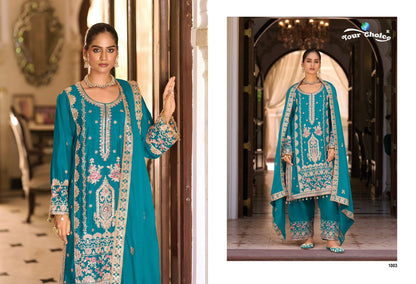 Farsi Gold 1 Your Choice Chinon Pakistani Readymade Suits Supplier