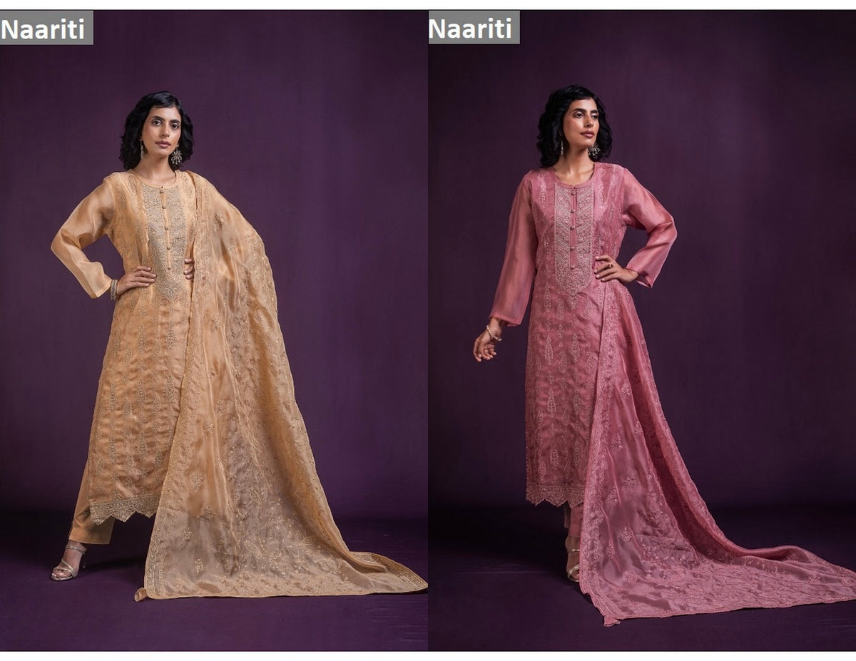 Faruqi 173 Naariti Tissue Silk Pant Style Suits Exporter Ahmedabad