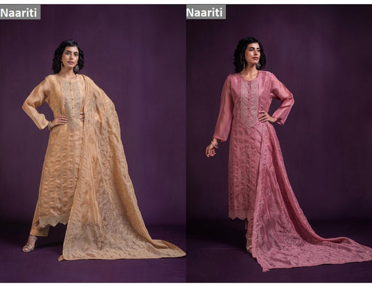 Faruqi 173 Naariti Tissue Silk Pant Style Suits Exporter Ahmedabad