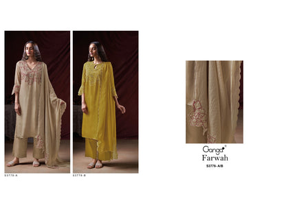 Farwah 3778 Ganga Pure Organza Plazzo Style Suits Wholesale Price