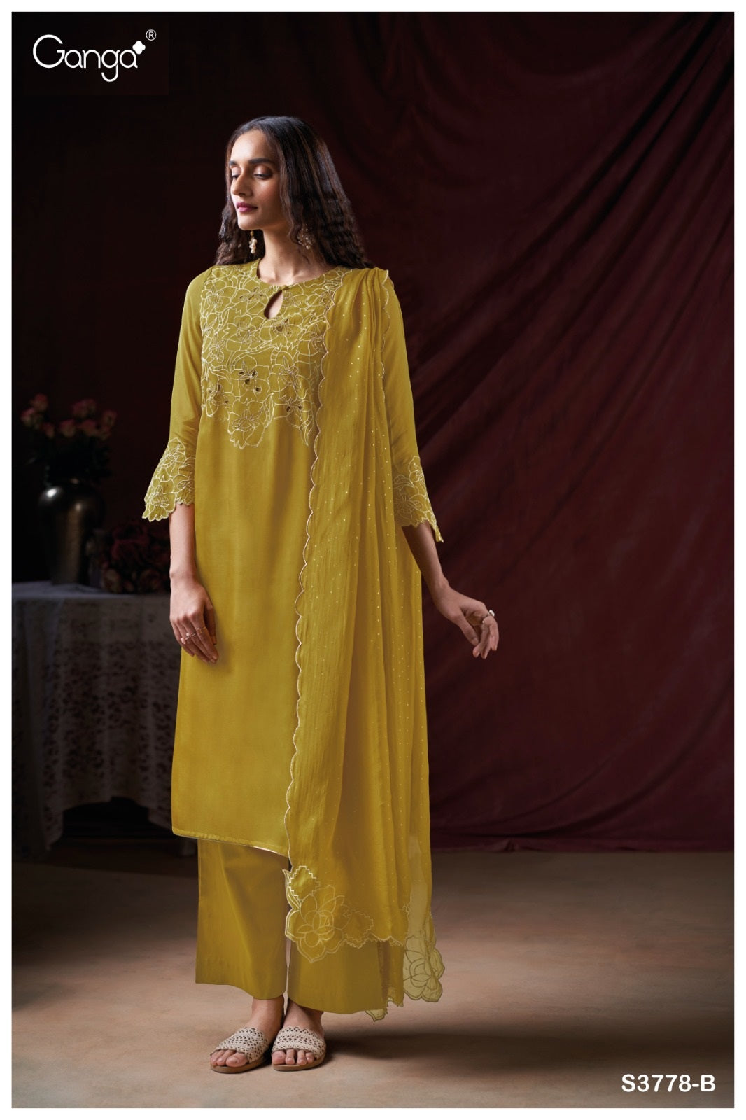 Farwah 3778 Ganga Pure Organza Plazzo Style Suits Wholesale Price