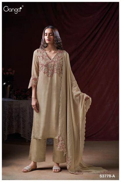 Farwah 3778 Ganga Pure Organza Plazzo Style Suits Wholesale Price
