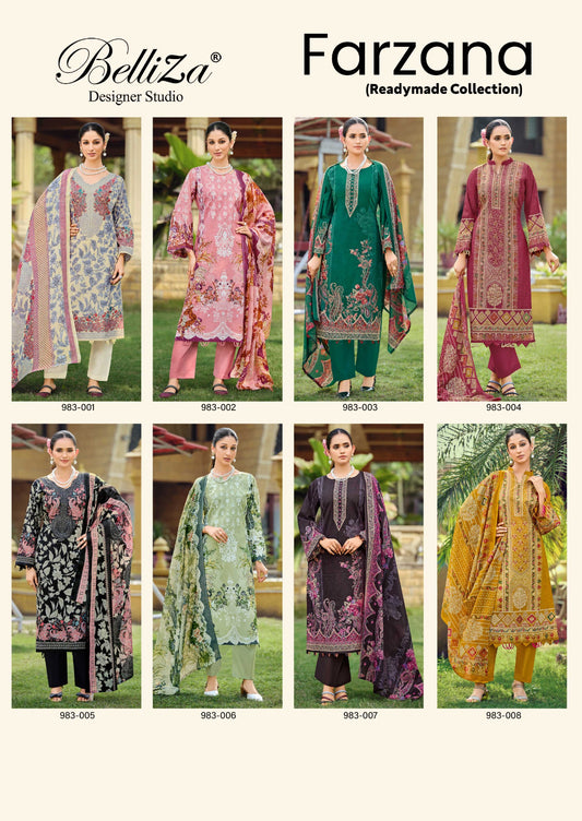 Farzana Belliza Designer Studio Cotton Karachi Readymade Suits Wholesale Price