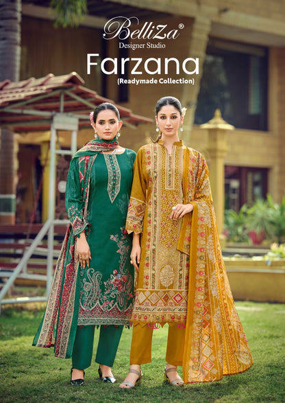 Farzana Belliza Designer Studio Cotton Karachi Readymade Suits Wholesale Price