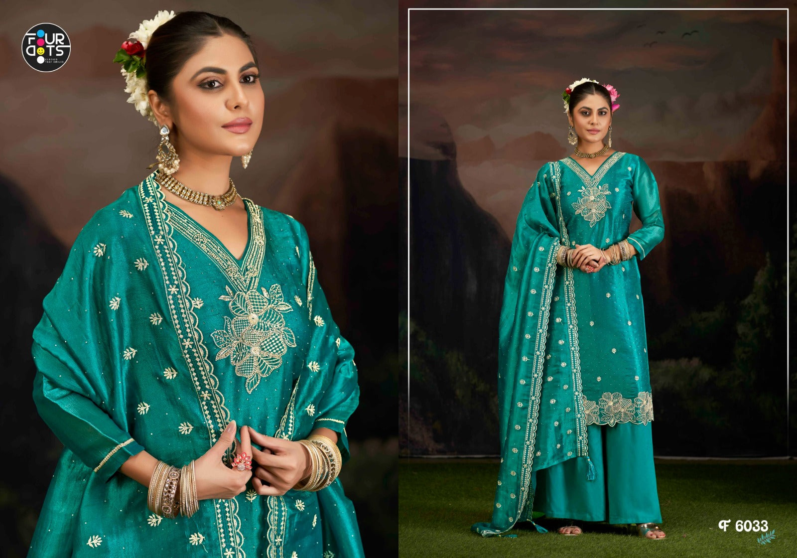 Farzana Four Dots Pant Style Suits Wholesale Price